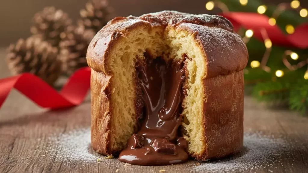 “Panetone artesanal de Natal com recheio gourmet — curso de panetones artesanais para vender no Natal.”